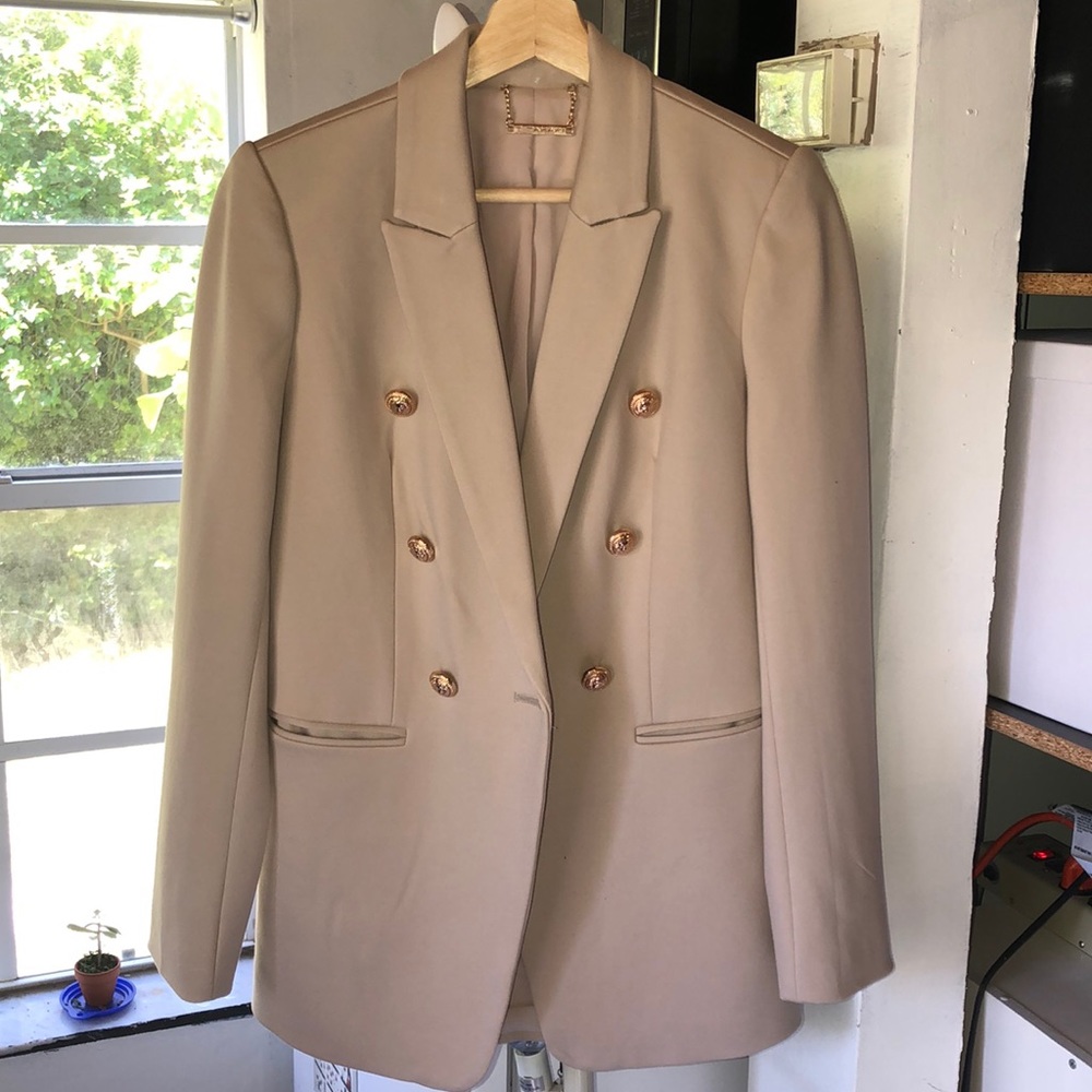 Double-Breasted Gold Button Blazer - image 1